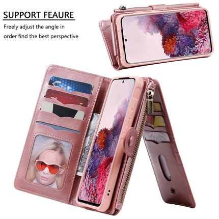For Galaxy S20 Multifunctional Retro Detachable Magnetic Horizontal Flip Leather Case with Card Slots & Holder & Wallet & Photo Frame(Pink)-garmade.com