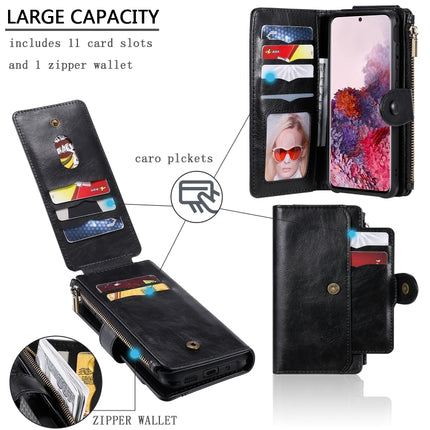 For Galaxy S20 Multifunctional Retro Detachable Magnetic Horizontal Flip Leather Case with Card Slots & Holder & Wallet & Photo Frame(Black)-garmade.com