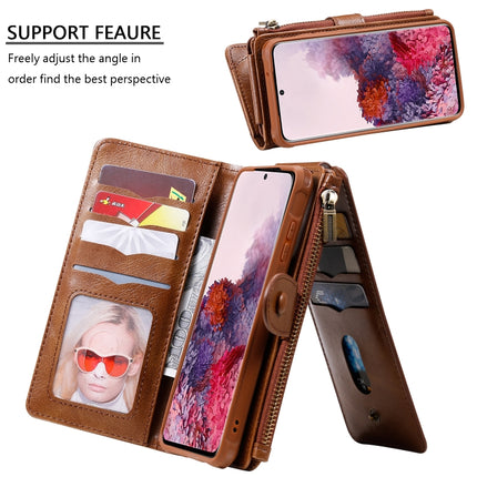 For Galaxy S20 Multifunctional Retro Detachable Magnetic Horizontal Flip Leather Case with Card Slots & Holder & Wallet & Photo Frame(Brown)-garmade.com