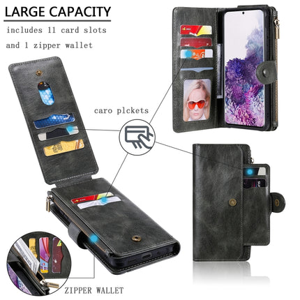 For Galaxy S20 Plus Multifunctional Retro Detachable Magnetic Horizontal Flip Leather Case with Card Slots & Holder & Wallet & Photo Frame(Dark Grey)-garmade.com