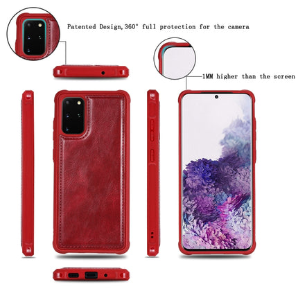 For Galaxy S20 Plus Multifunctional Retro Detachable Magnetic Horizontal Flip Leather Case with Card Slots & Holder & Wallet & Photo Frame(Red)-garmade.com