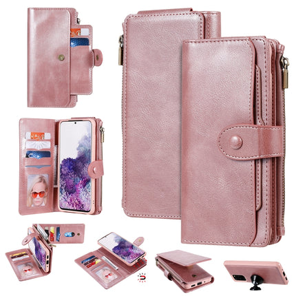 For Galaxy S20 Plus Multifunctional Retro Detachable Magnetic Horizontal Flip Leather Case with Card Slots & Holder & Wallet & Photo Frame(Pink)-garmade.com