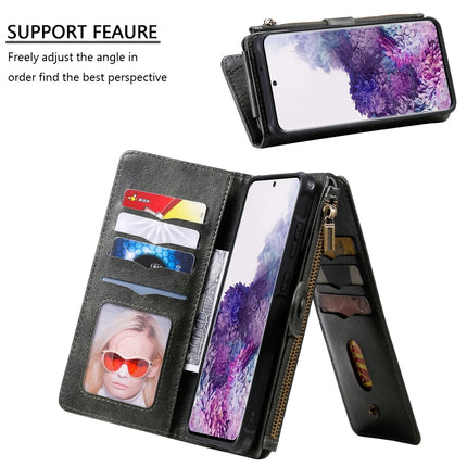 For Galaxy S20 Plus Multifunctional Retro Detachable Magnetic Horizontal Flip Leather Case with Card Slots & Holder & Wallet & Photo Frame(Black)-garmade.com