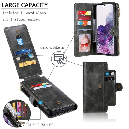 For Galaxy S20 Plus Multifunctional Retro Detachable Magnetic Horizontal Flip Leather Case with Card Slots & Holder & Wallet & Photo Frame(Black)-garmade.com
