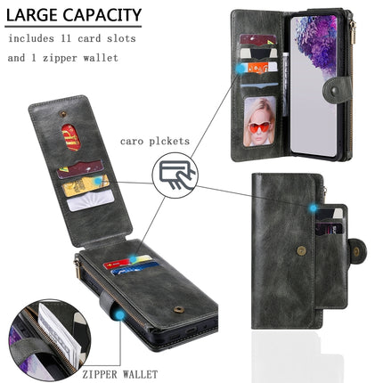 For Galaxy S20 Ultra Multifunctional Retro Detachable Magnetic Horizontal Flip Leather Case with Card Slots & Holder & Wallet & Photo Frame(Dark Grey)-garmade.com