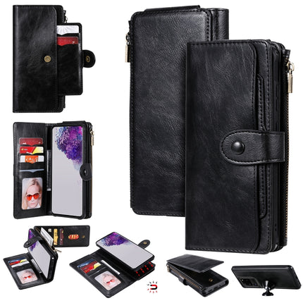 For Galaxy S20 Ultra Multifunctional Retro Detachable Magnetic Horizontal Flip Leather Case with Card Slots & Holder & Wallet & Photo Frame(Black)-garmade.com