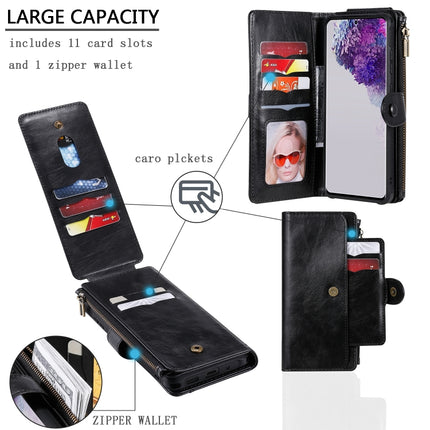 For Galaxy S20 Ultra Multifunctional Retro Detachable Magnetic Horizontal Flip Leather Case with Card Slots & Holder & Wallet & Photo Frame(Black)-garmade.com
