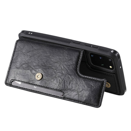 For Galaxy S20 Plus Shockproof Horizontal Flip Protective Case with Holder & Card Slots & Wallet & Photo Frame & Short Lanyard(Black)-garmade.com