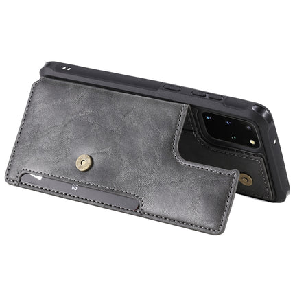 For Galaxy S20 Plus Shockproof Horizontal Flip Protective Case with Holder & Card Slots & Wallet & Photo Frame & Short Lanyard(Grey)-garmade.com
