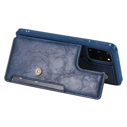 For Galaxy S20 Plus Shockproof Horizontal Flip Protective Case with Holder & Card Slots & Wallet & Photo Frame & Short Lanyard(Blue)-garmade.com