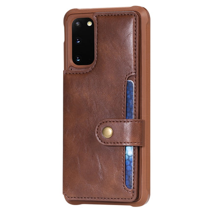 For Galaxy S20 Shockproof Horizontal Flip Protective Case with Holder & Card Slots & Wallet & Photo Frame & Short + Long Lanyard(Brown)-garmade.com
