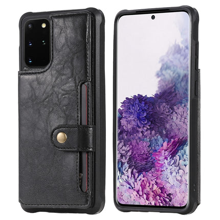 For Galaxy S20 Plus Shockproof Horizontal Flip Protective Case with Holder & Card Slots & Wallet & Photo Frame & Short + Long Lanyard(Black)-garmade.com