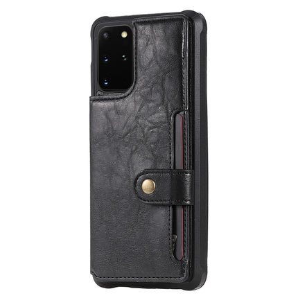 For Galaxy S20 Plus Shockproof Horizontal Flip Protective Case with Holder & Card Slots & Wallet & Photo Frame & Short + Long Lanyard(Black)-garmade.com