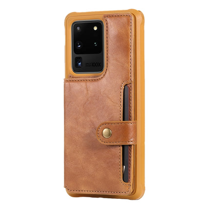 For Galaxy S20 Ultra Shockproof Horizontal Flip Protective Case with Holder & Card Slots & Wallet & Photo Frame & Short + Long Lanyard(Brown)-garmade.com