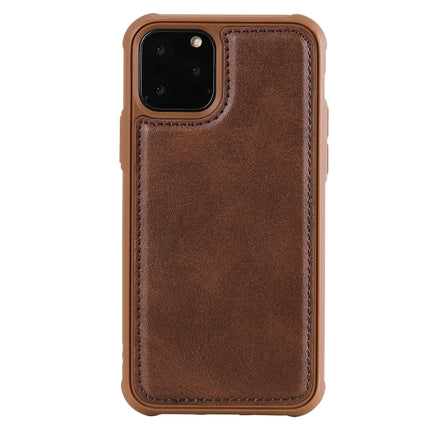 For iPhone 11 Pro Magnetic Shockproof PC + TPU + PU Leather Protective Case(Coffee)-garmade.com