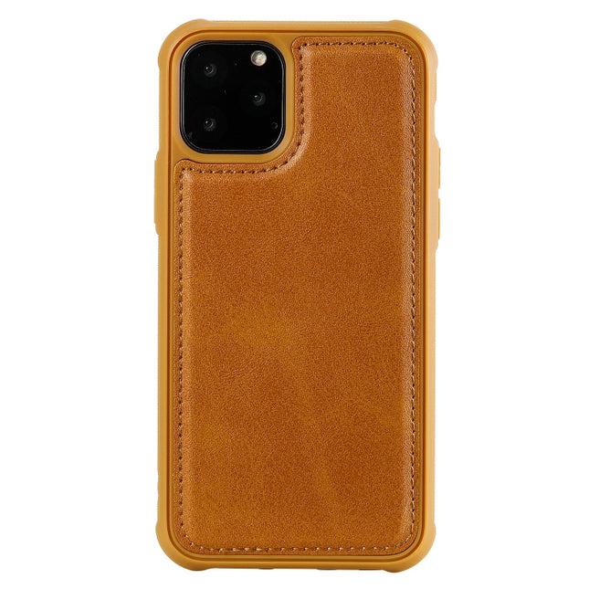 For iPhone 11 Pro Magnetic Shockproof PC + TPU + PU Leather Protective Case(Brown)-garmade.com