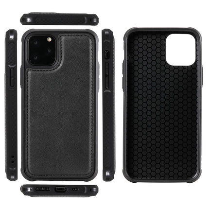 For iPhone 11 Pro Magnetic Shockproof PC + TPU + PU Leather Protective Case(Brown)-garmade.com