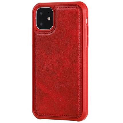 For iPhone 11 Magnetic Shockproof PC + TPU + PU Leather Protective Case(Red)-garmade.com