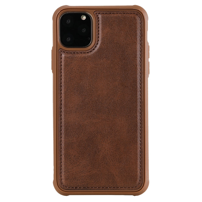 For iPhone 11 Pro Max Magnetic Shockproof PC + TPU + PU Leather Protective Case(Coffee)-garmade.com
