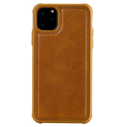 For iPhone 11 Pro Max Magnetic Shockproof PC + TPU + PU Leather Protective Case(Brown)-garmade.com