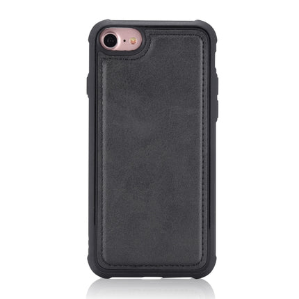 For iPhone 7 / 8 Magnetic Shockproof PC + TPU + PU Leather Protective Case(Black)-garmade.com