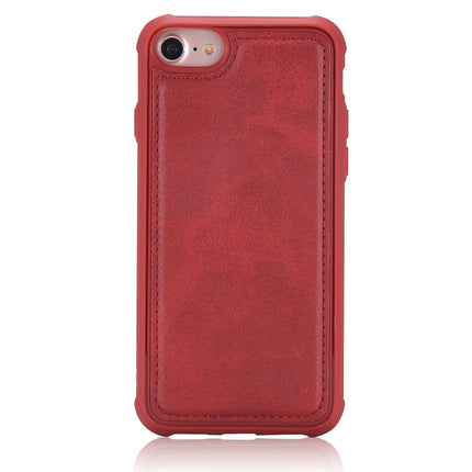 For iPhone 7 / 8 Magnetic Shockproof PC + TPU + PU Leather Protective Case(Red)-garmade.com