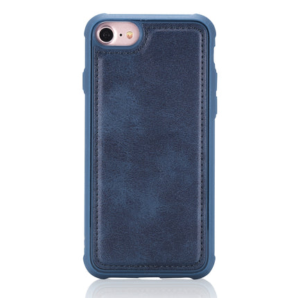 For iPhone 7 / 8 Magnetic Shockproof PC + TPU + PU Leather Protective Case(Blue)-garmade.com