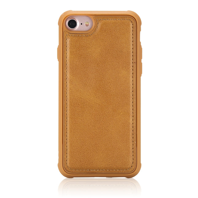 For iPhone 7 / 8 Magnetic Shockproof PC + TPU + PU Leather Protective Case(Brown)-garmade.com