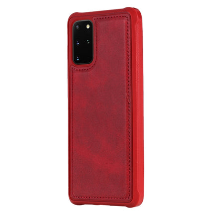 For Galaxy S20+ Magnetic Shockproof PC + TPU + PU Leather Protective Case(Red)-garmade.com