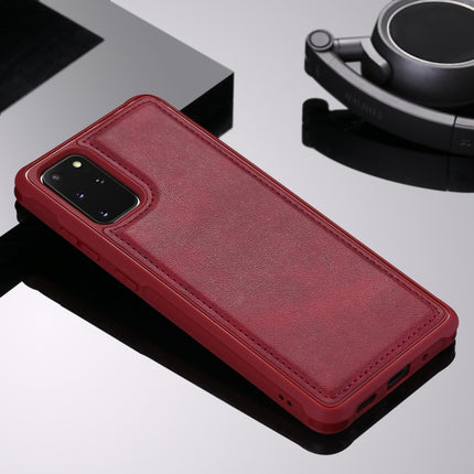 For Galaxy S20+ Magnetic Shockproof PC + TPU + PU Leather Protective Case(Red)-garmade.com