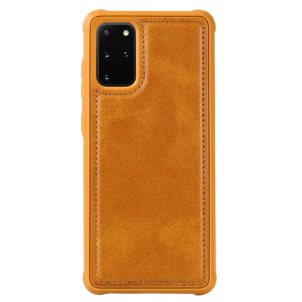 For Galaxy S20+ Magnetic Shockproof PC + TPU + PU Leather Protective Case(Brown)-garmade.com