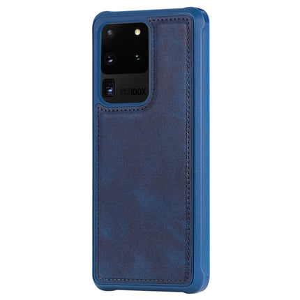 For Galaxy S20 Ultra Magnetic Shockproof PC + TPU + PU Leather Protective Case(Blue)-garmade.com