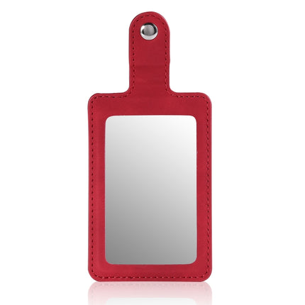 For Galaxy S20 Shockproof Protective Case with Mirror & Card Slot & Short Lanyard(Red)-garmade.com
