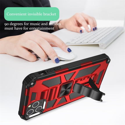For iPhone 11 Armor Shockproof TPU + PC Magnetic Protective Case with Holder(Black)-garmade.com
