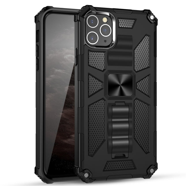 For iPhone 11 Pro Armor Shockproof TPU + PC Magnetic Protective Case with Holder(Black)-garmade.com