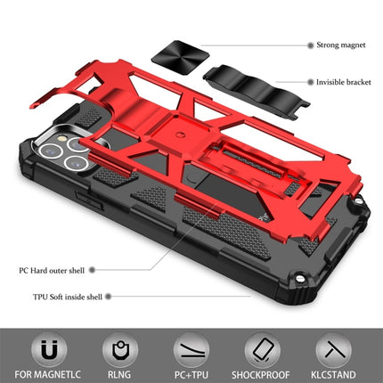 For iPhone 11 Pro Armor Shockproof TPU + PC Magnetic Protective Case with Holder(Black)-garmade.com