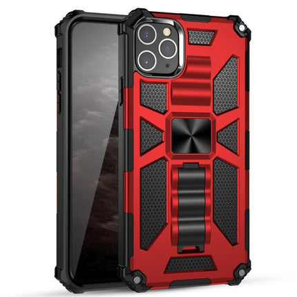 For iPhone 11 Pro Max Armor Shockproof TPU + PC Magnetic Protective Case with Holder(Red)-garmade.com