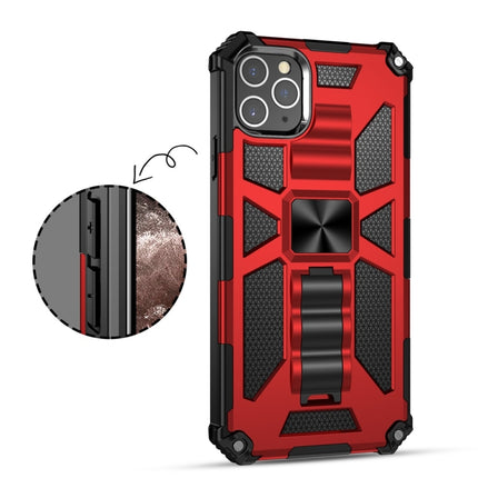 For iPhone 11 Pro Max Armor Shockproof TPU + PC Magnetic Protective Case with Holder(Red)-garmade.com