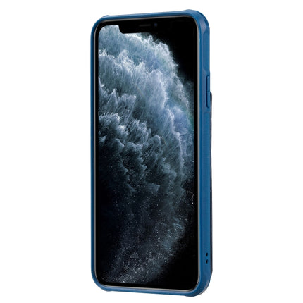 For iPhone 11 Pro Max Vertical Flip Shockproof Leather Protective Case with Long Rope, Support Card Slots & Bracket & Photo Holder & Wallet Function(Blue)-garmade.com