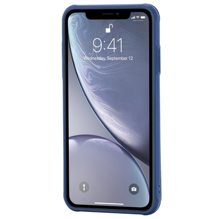 For iPhone XS Max Vertical Flip Shockproof Leather Protective Case with Long Rope, Support Card Slots & Bracket & Photo Holder & Wallet Function(Blue)-garmade.com