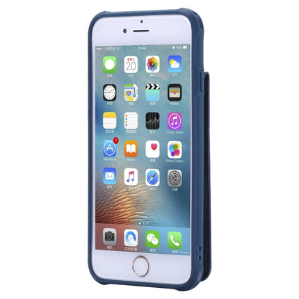 For iPhone 6 Vertical Flip Shockproof Leather Protective Case with Long Rope, Support Card Slots & Bracket & Photo Holder & Wallet Function(Blue)-garmade.com