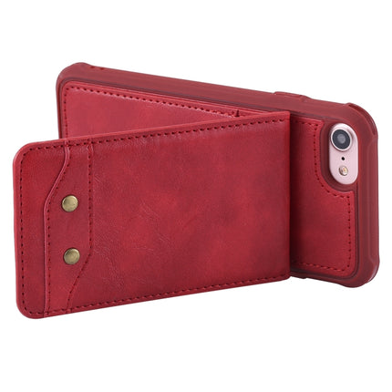 Vertical Flip Shockproof Leather Protective Case with Long Rope, Support Card Slots & Bracket & Photo Holder & Wallet Function(Red)-garmade.com