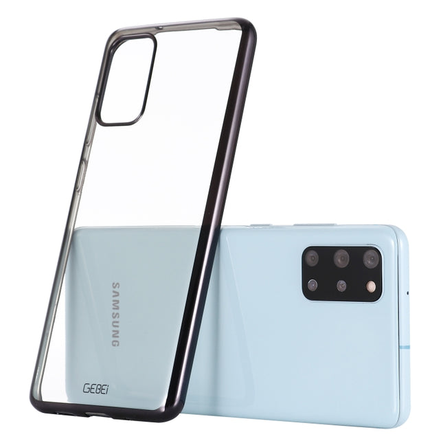 For Galaxy S20+ GEBEI Plating TPU Shockproof Protective Case(Black)-garmade.com
