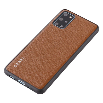 For Galaxy S20 GEBEI Full-coverage Shockproof Leather Protective Case(Brown)-garmade.com