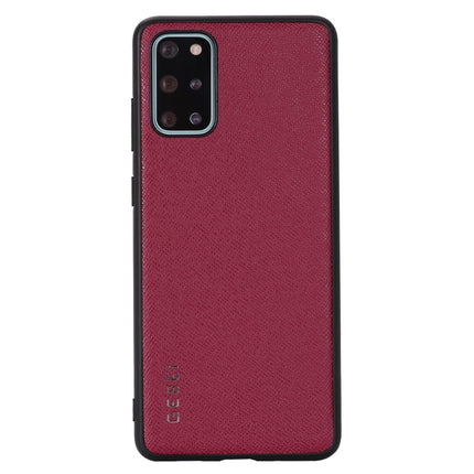 For Galaxy S20+ GEBEI Full-coverage Shockproof Leather Protective Case(Red)-garmade.com