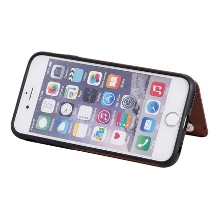 For iPhone 6 Six Cats Embossing Pattern Protective Case with Holder & Card Slots & Photo Frame(Brown)-garmade.com
