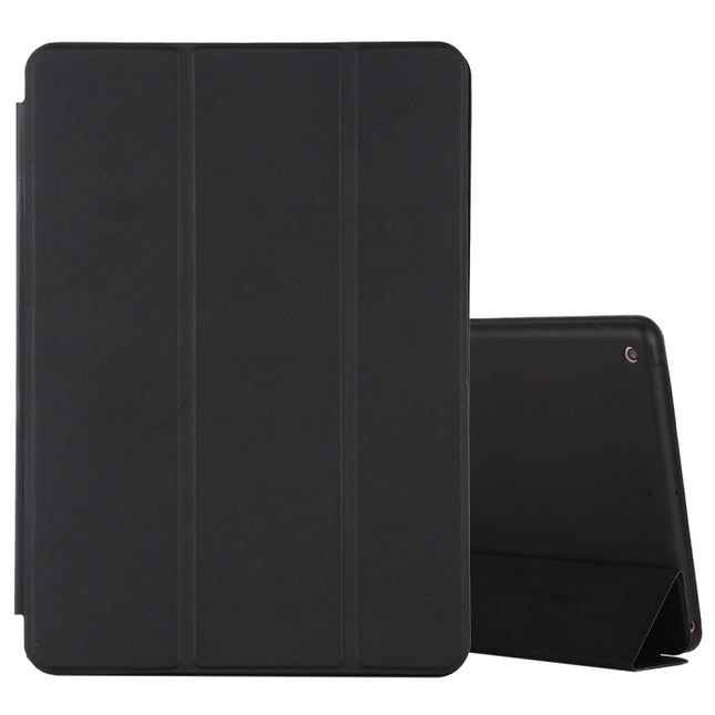 For iPad 10.2 Horizontal Flip Smart Leather Case with Three-folding Holder(Black)-garmade.com