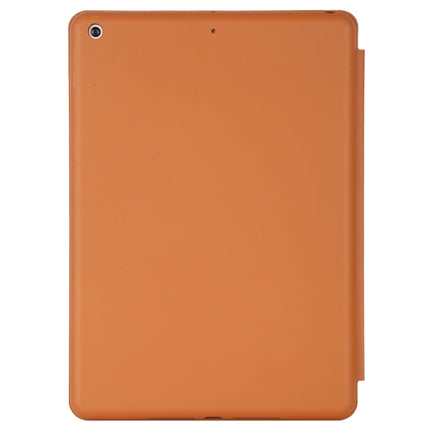 For iPad 10.2 Horizontal Flip Smart Leather Case with Three-folding Holder(Brown)-garmade.com