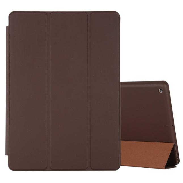 For iPad 10.2 Horizontal Flip Smart Leather Case with Three-folding Holder(Dark Brown)-garmade.com