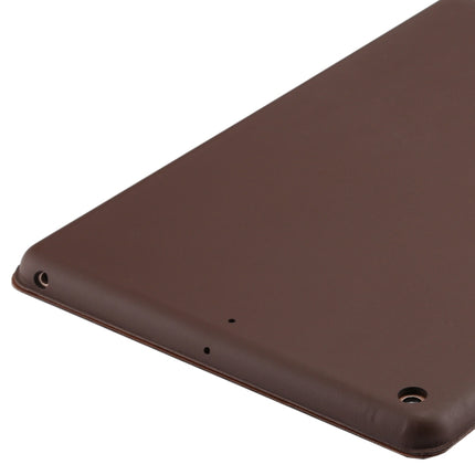 For iPad 10.2 Horizontal Flip Smart Leather Case with Three-folding Holder(Dark Brown)-garmade.com